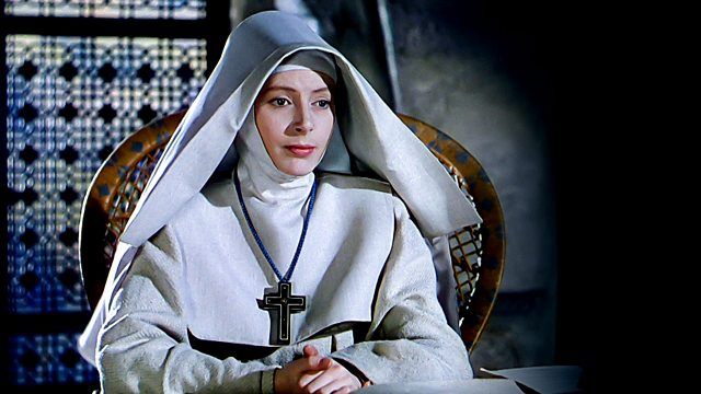 A still from BLACK NARCISSUS (Powell & Pressburger, 1947) showing Deborah Kerr as Sister Clodagh